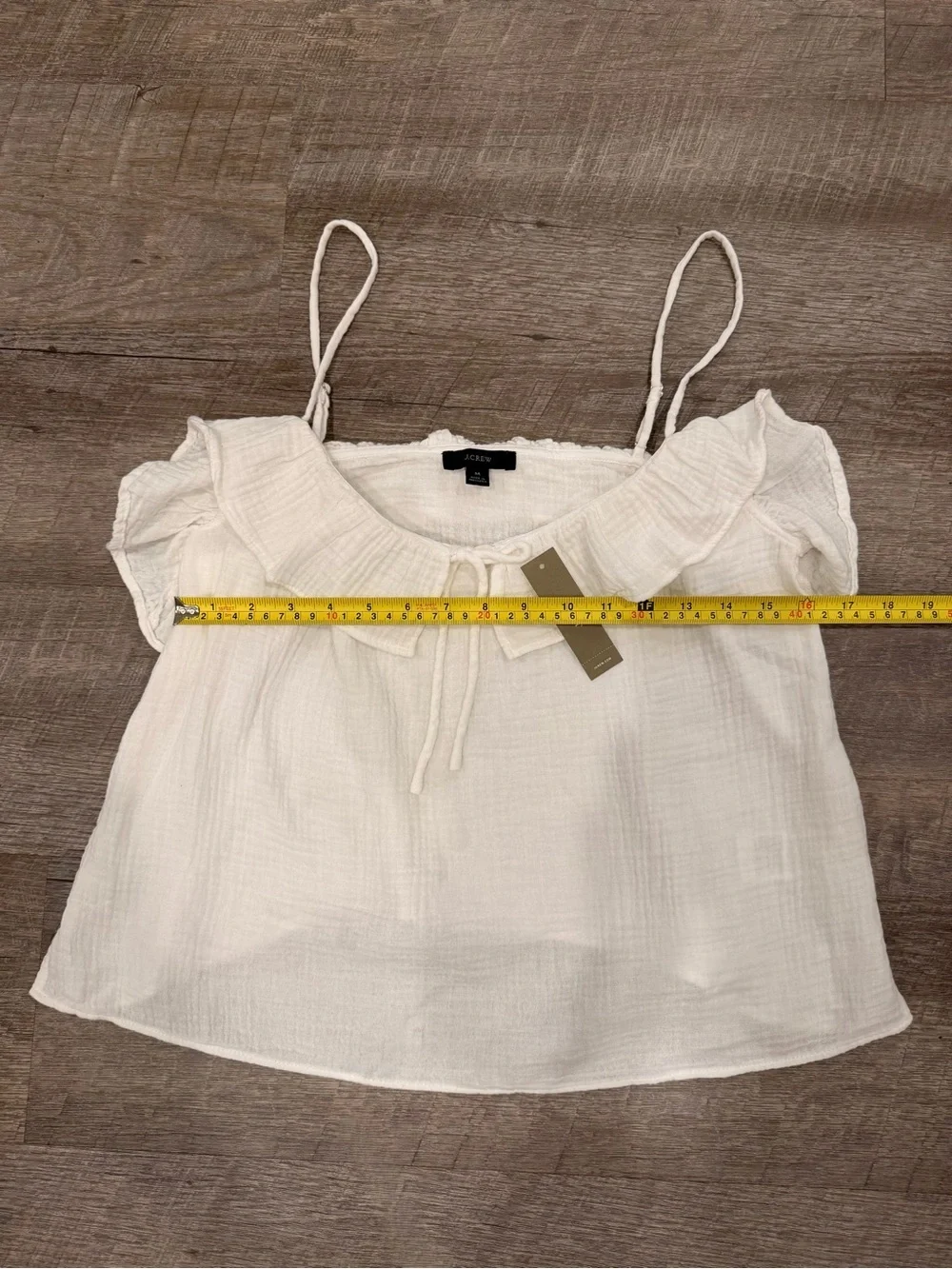 J.Crew NWT White Ruffle Soft Gauze Camisole Tank Top Size M Cottagecore Coastal